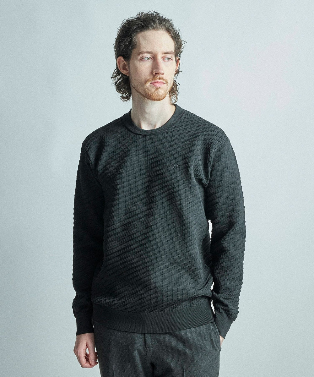 MEN'S BIGI 【COLE HAAN/コール ハーン】別注ブリスタージャガードハイゲージニットTEE＜マシンウォッシャブル＞ ブラック