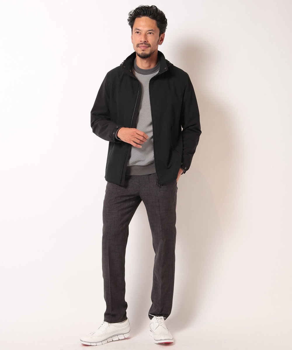 MEN'S BIGI シャドーチェックドビーコンビブルゾン ブラック
