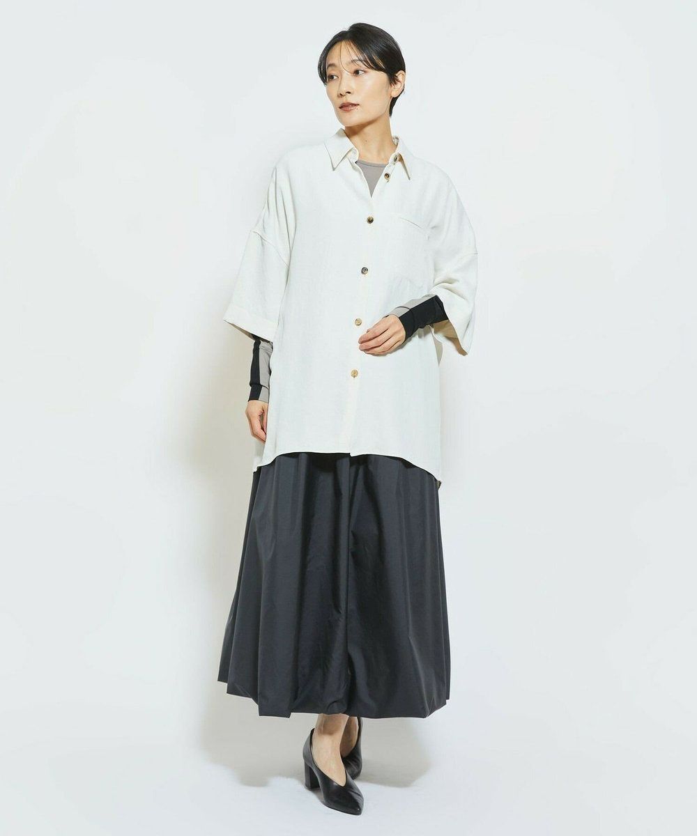 MOGA Collection MOGA Collection アセテートギャバシャツブルゾン アイボリー