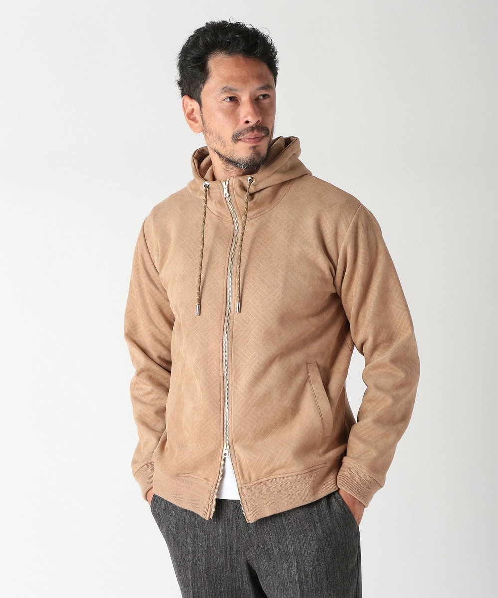 MEN'S BIGI テックスエードエンボスパーカー ベージュ