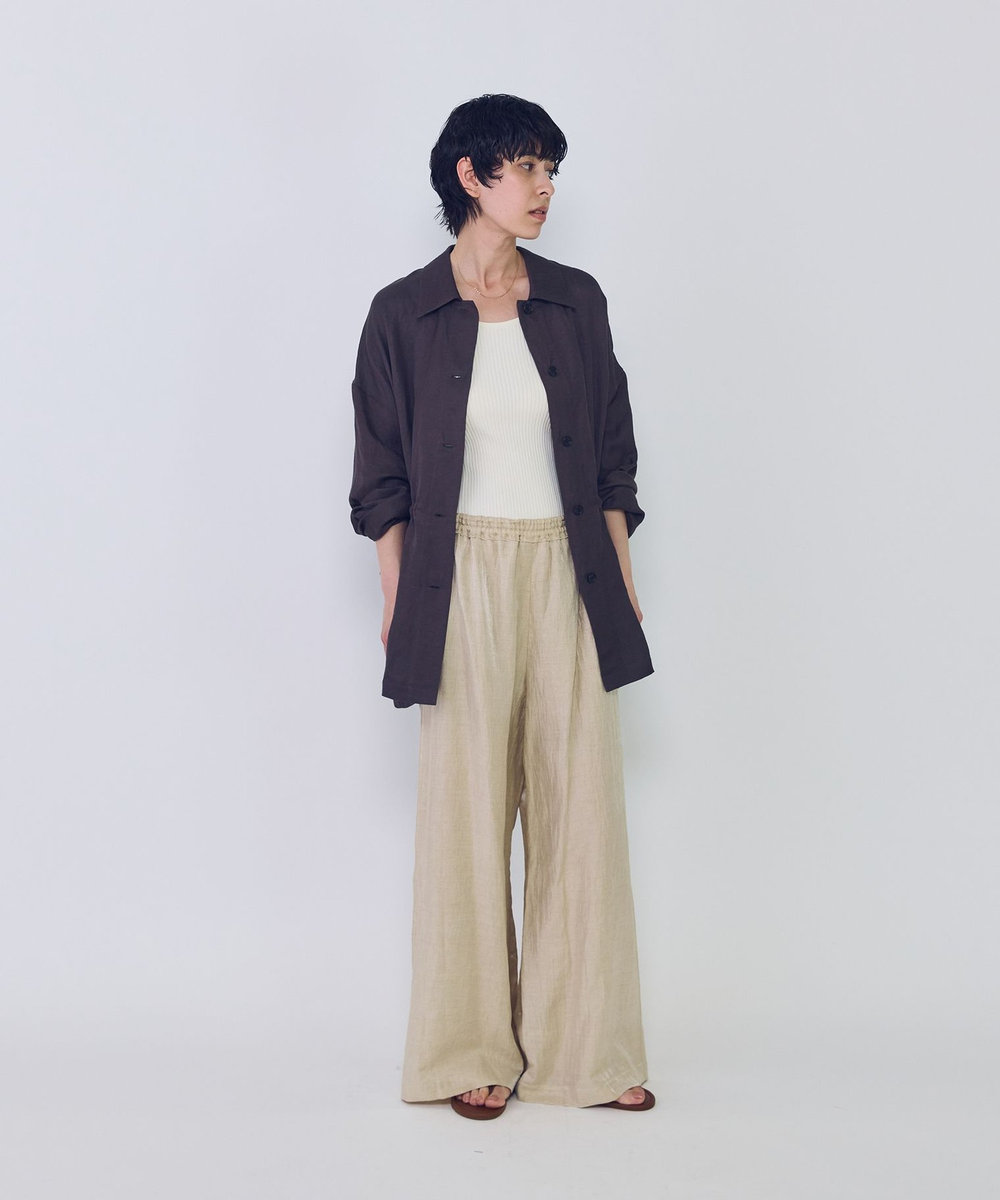 1er Arrondissement リネングロスワッシャーイージーパンツ ゴールド