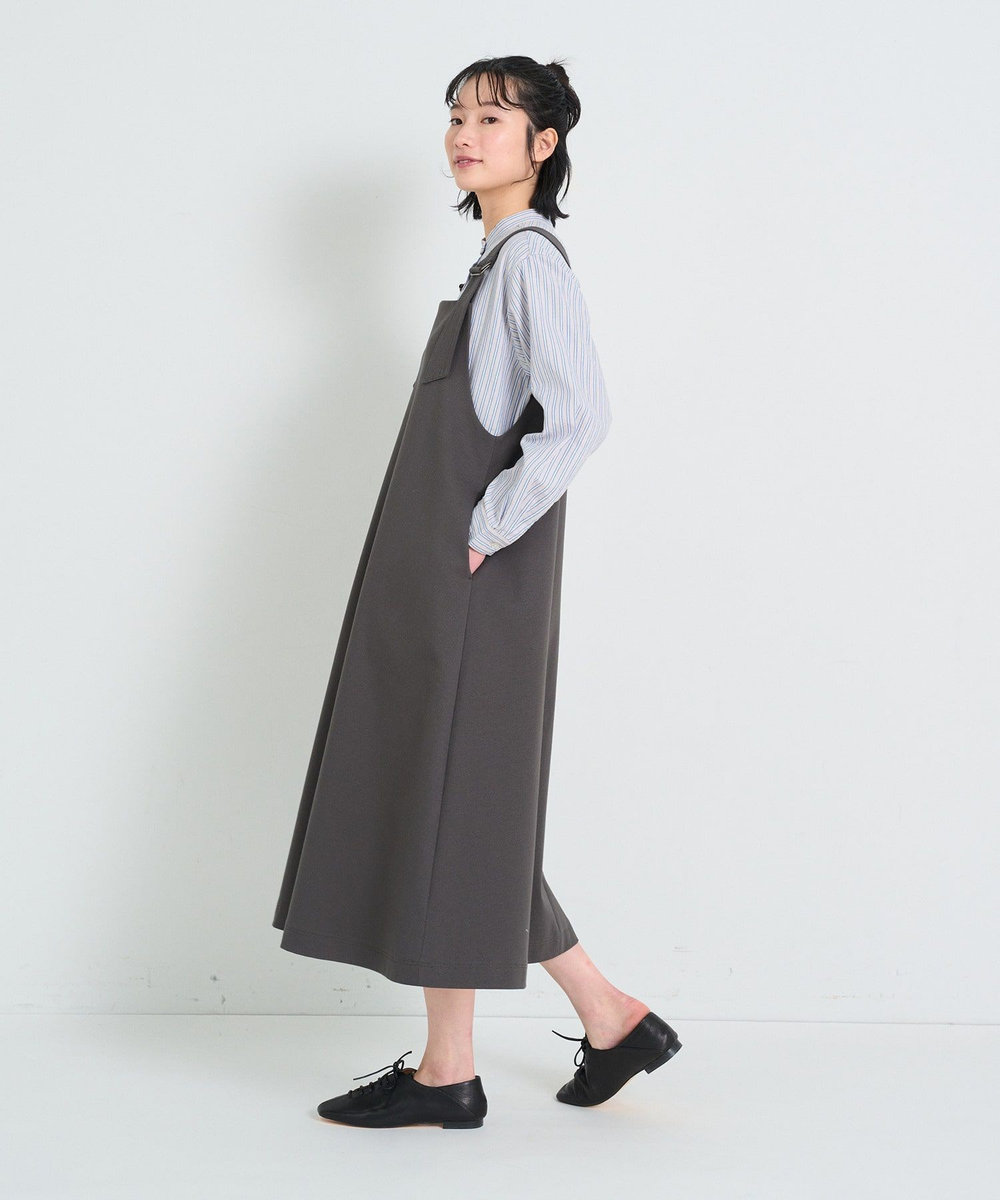 congés payés ADIEU TRISTESSE シンプルポンチジャンスカ チャコールグレー