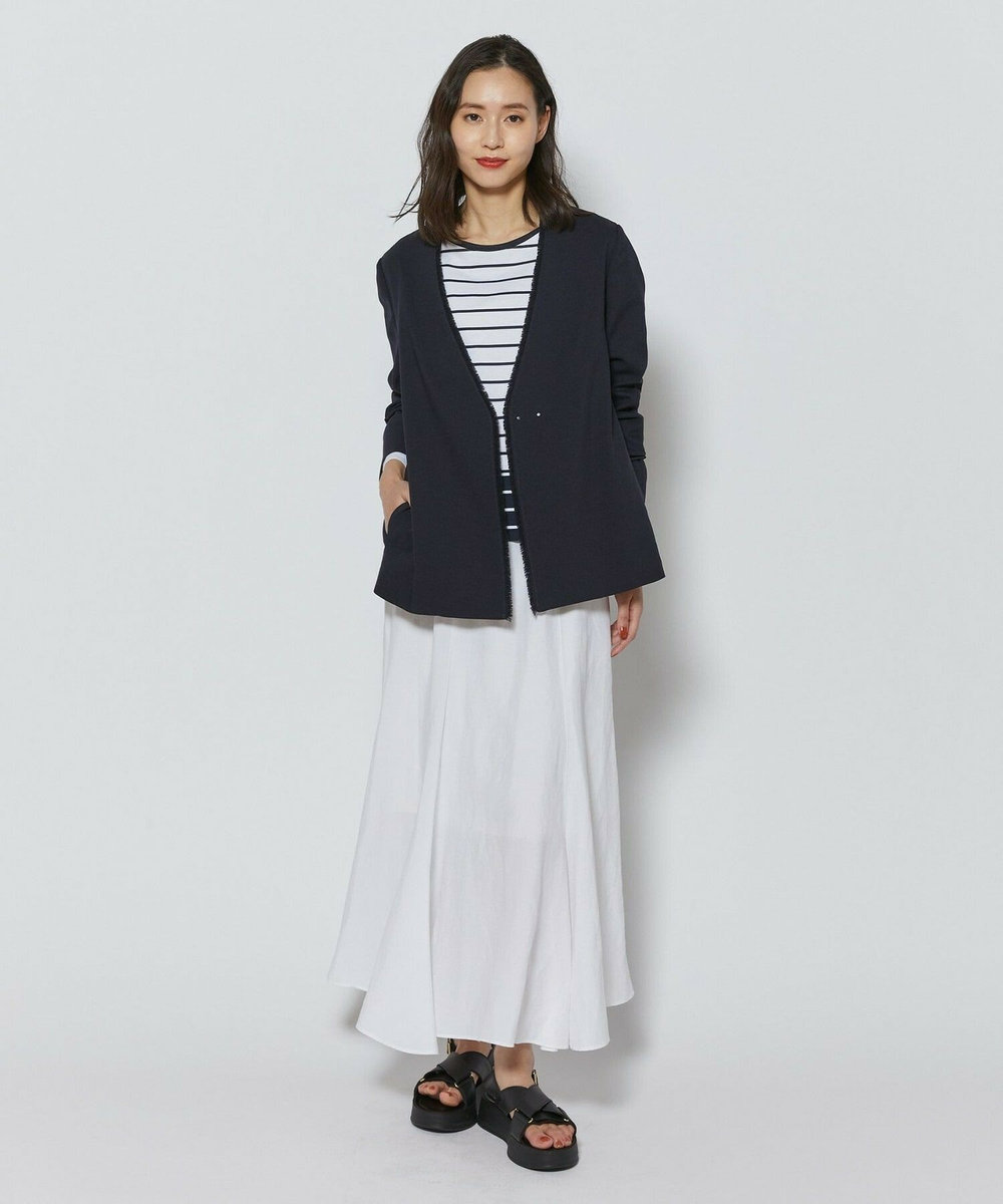 L'EQUIPE ［eclat 2026年5月号掲載商品］バイカラーパネルボーダーカットソー ネイビー