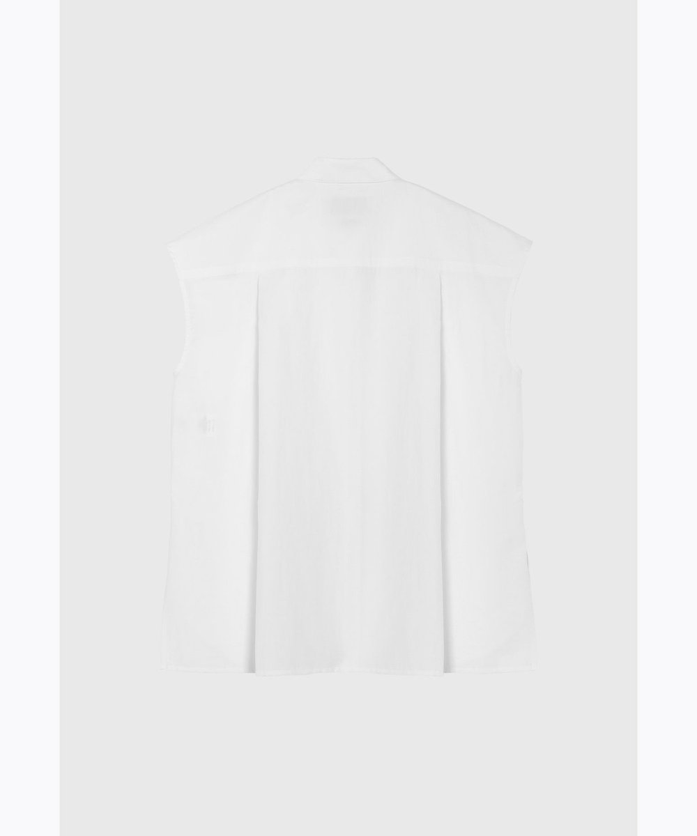 DÉPAREILLÉ COTTON NYLON CACHE-COEUR BLOUSE / コットンナイロンカシュクールブラウス ホワイト