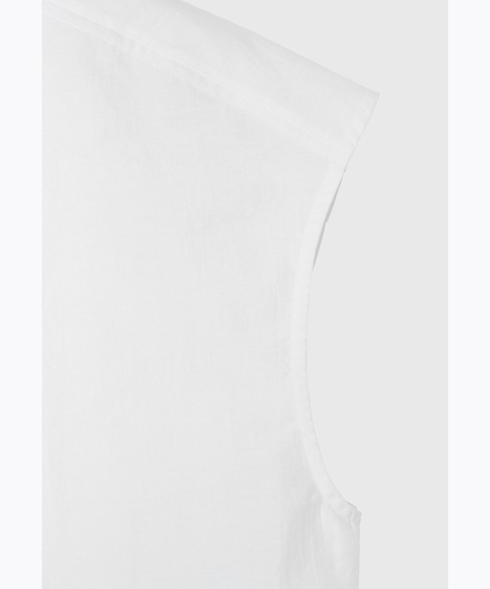 DÉPAREILLÉ COTTON NYLON CACHE-COEUR BLOUSE / コットンナイロンカシュクールブラウス ホワイト