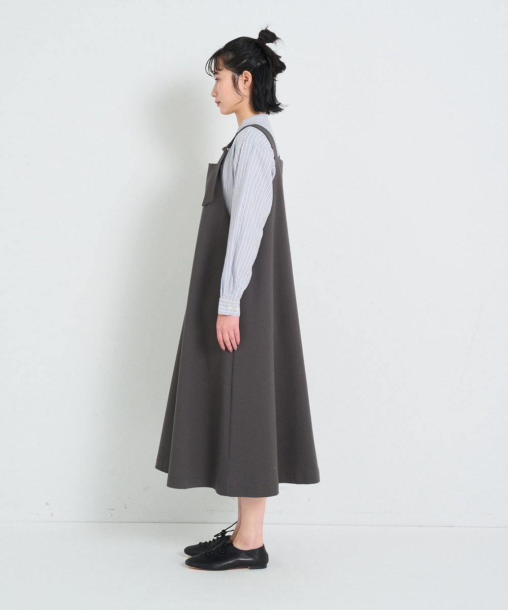 congés payés ADIEU TRISTESSE シンプルポンチジャンスカ チャコールグレー
