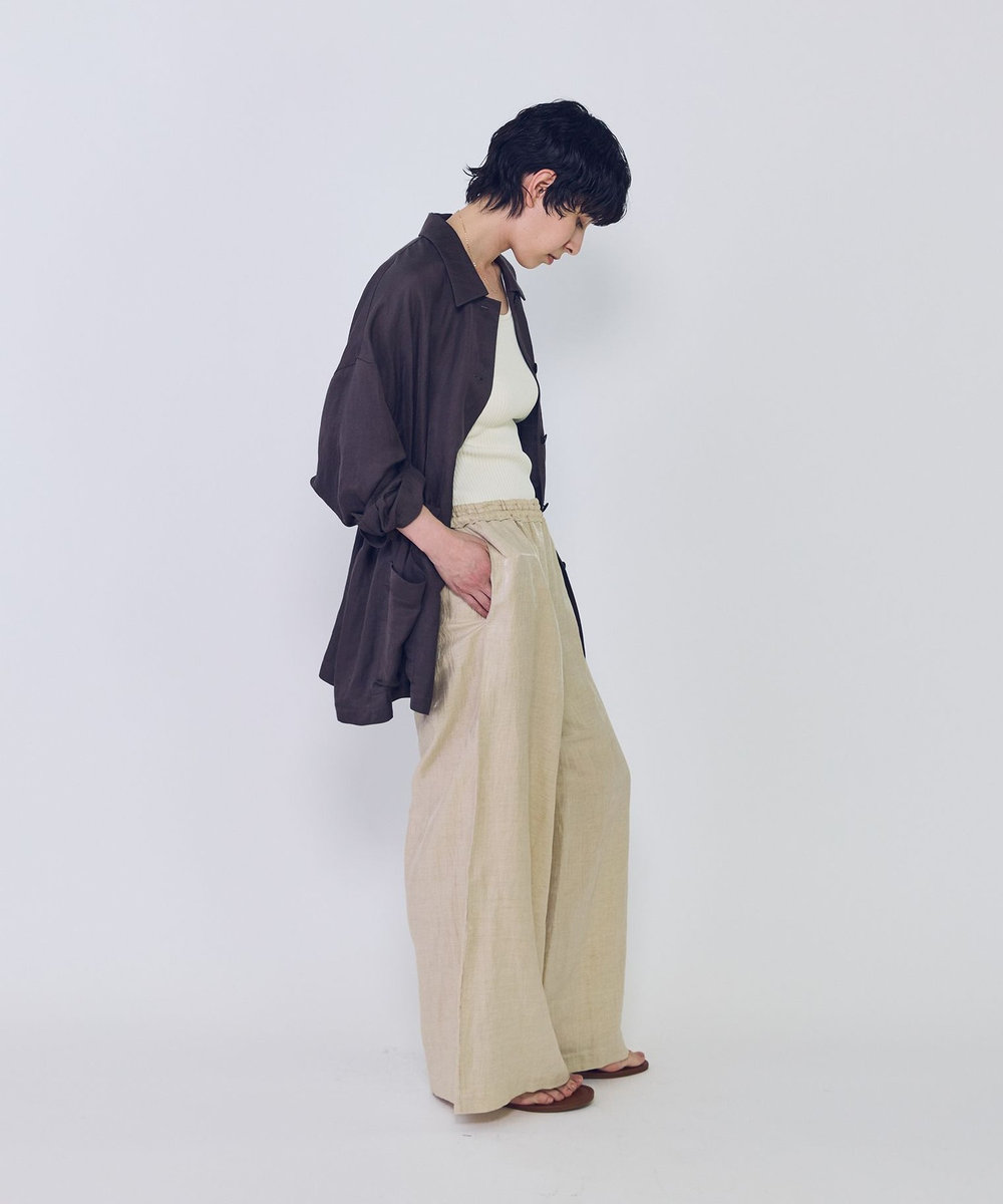 1er Arrondissement リネングロスワッシャーイージーパンツ ゴールド