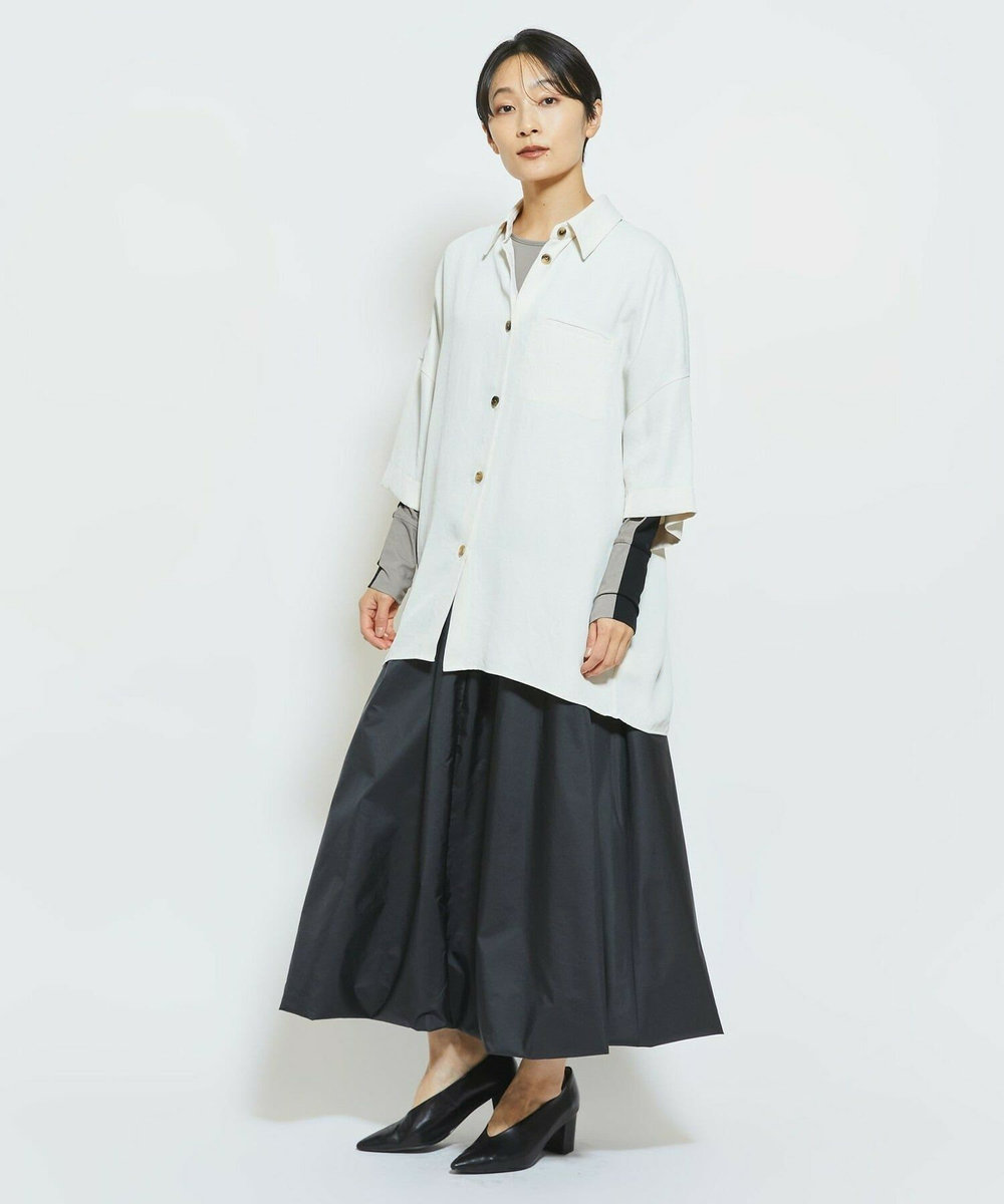 MOGA Collection MOGA Collection アセテートギャバシャツブルゾン アイボリー