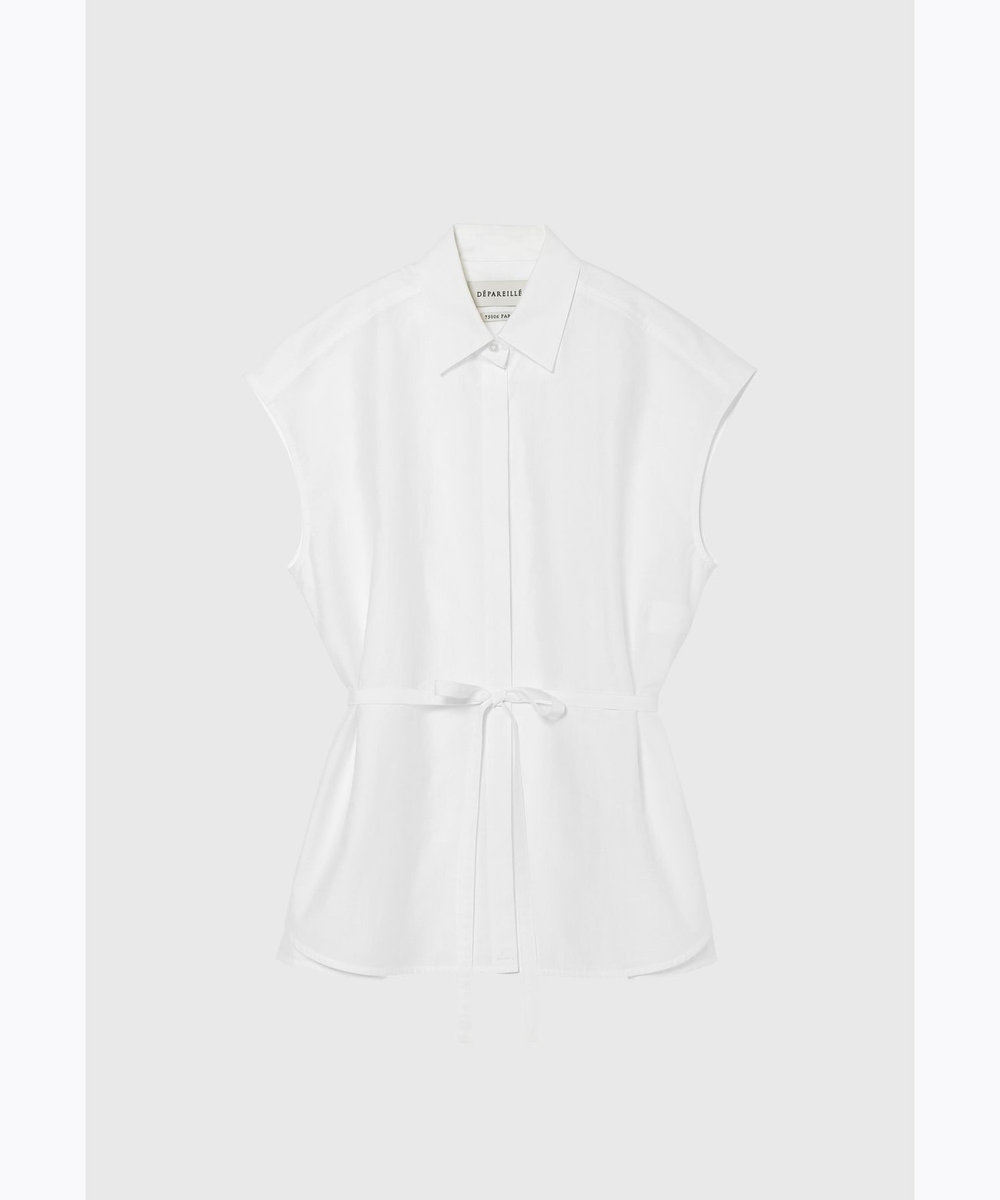 DÉPAREILLÉ COTTON NYLON CACHE-COEUR BLOUSE / コットンナイロンカシュクールブラウス ホワイト