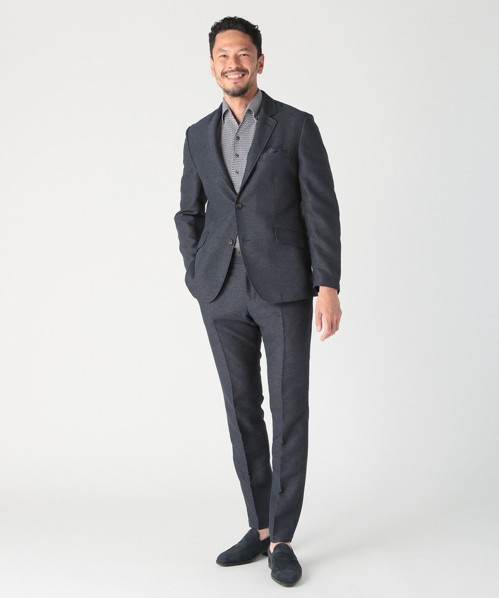 MEN'S BIGI 【ACTIVE TAILOR】サッカー織りポロシャツ<COOL MAX/吸水速乾> ブルー
