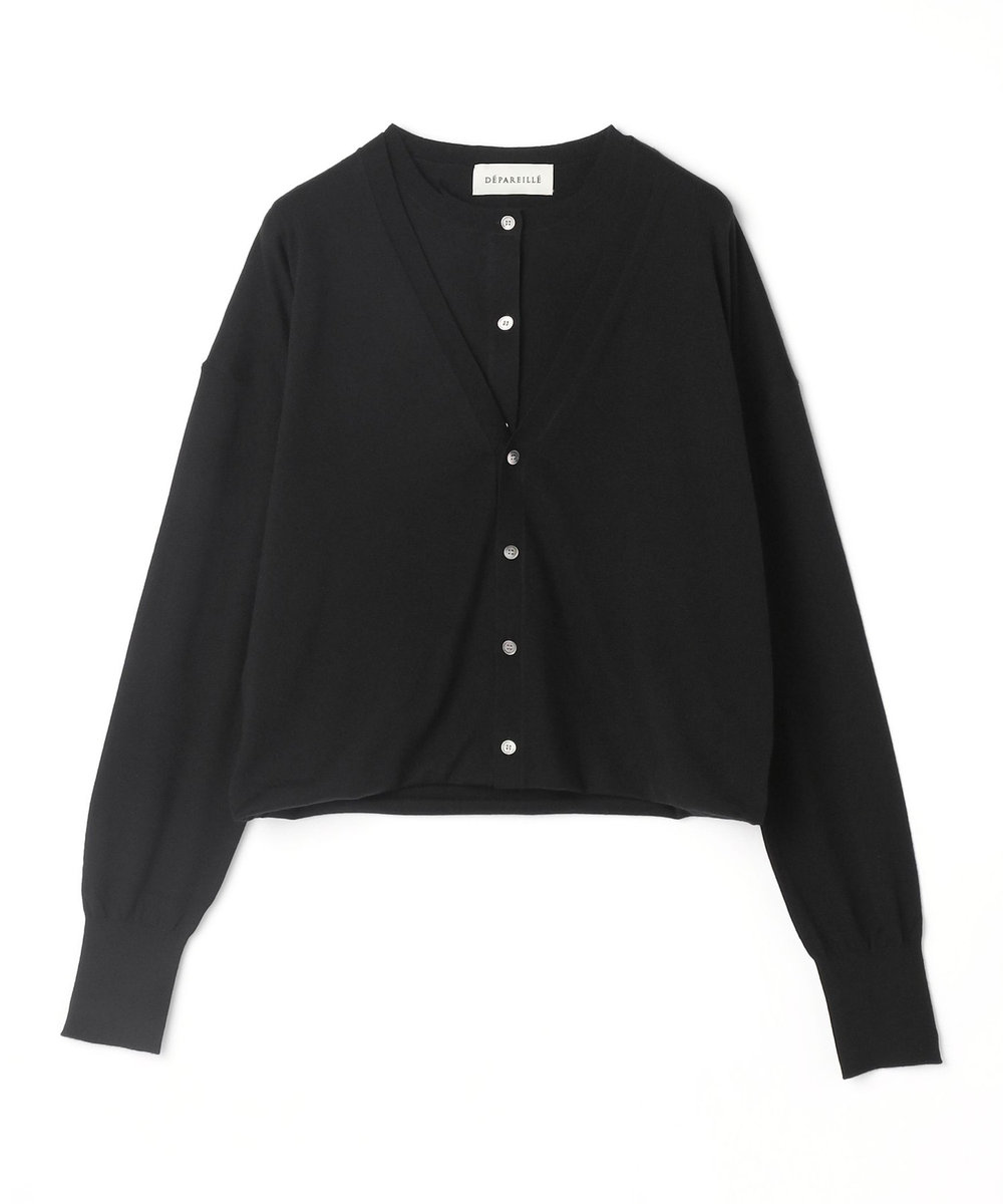 DÉPAREILLÉ HIGH GAUGE LAYERED KNIT / ハイゲージレイヤードニット ブラック