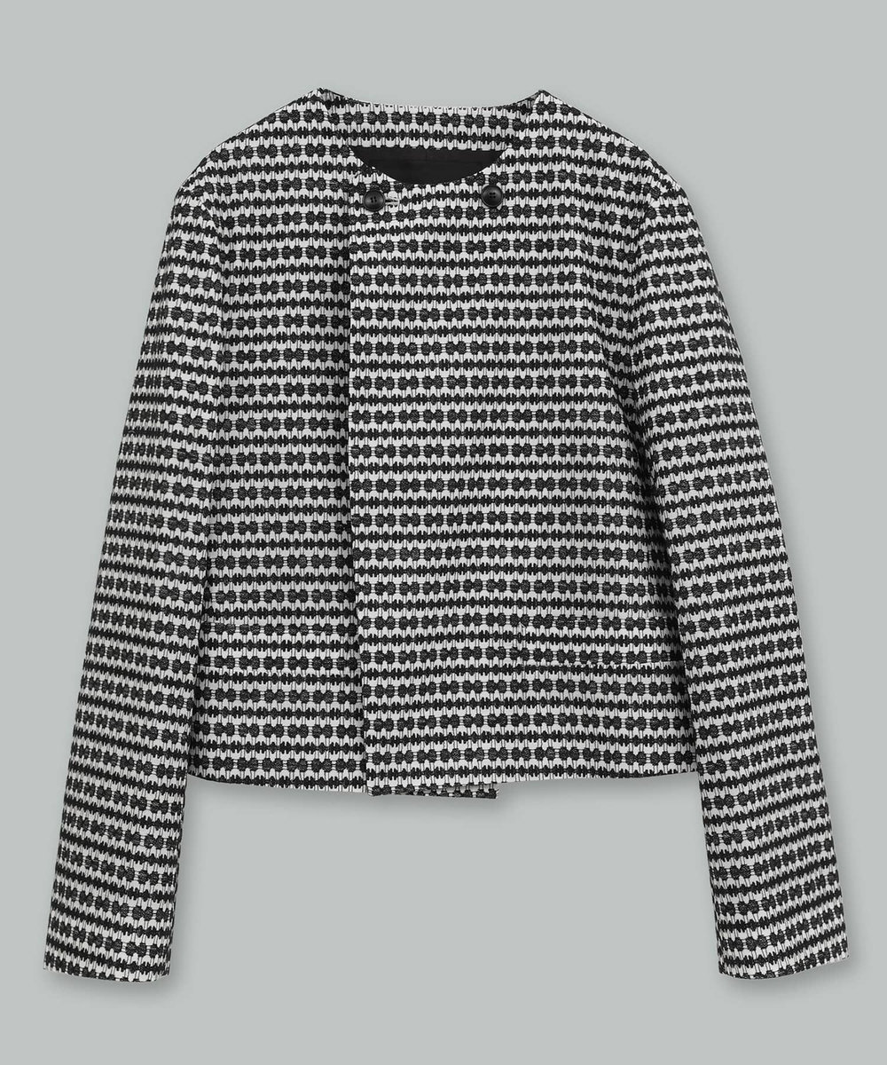 endalence embroideryノーカラージャケット ブラック