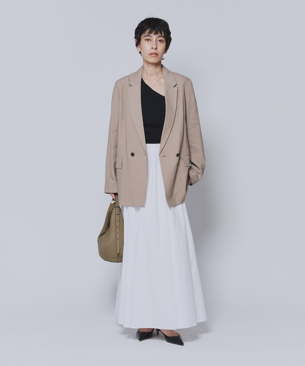 1er Arrondissement リネンビスコースジャケット キャメル