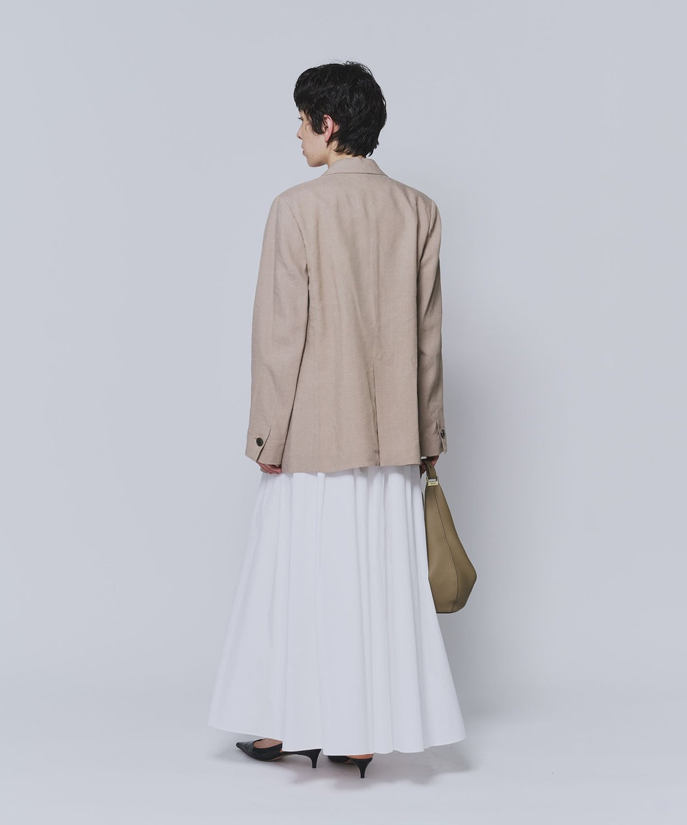 1er Arrondissement リネンビスコースジャケット キャメル