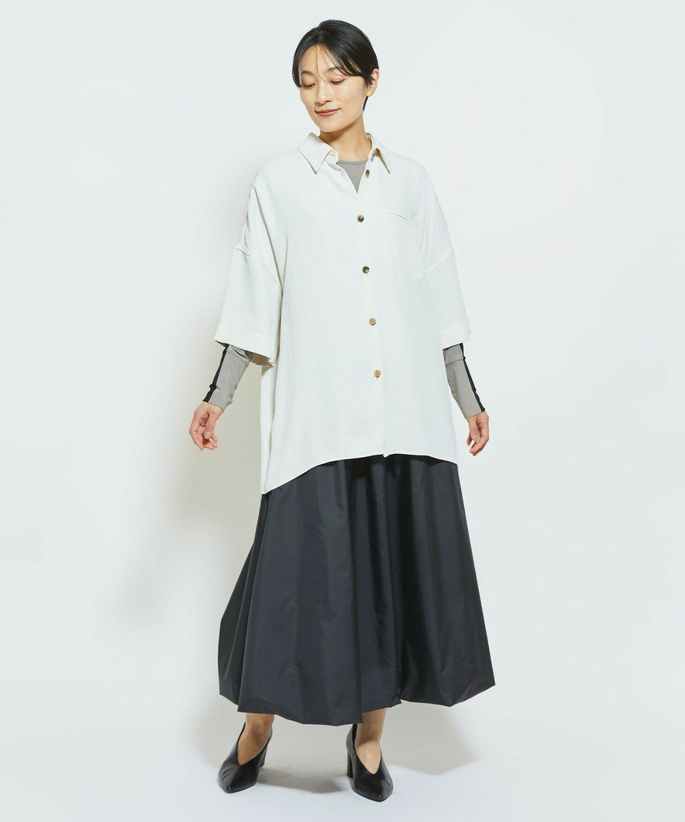 MOGA Collection MOGA Collection アセテートギャバシャツブルゾン アイボリー