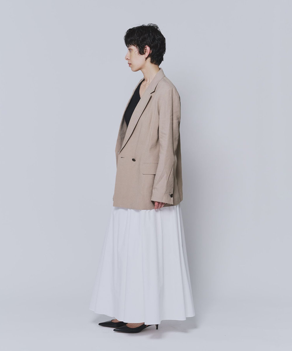 1er Arrondissement リネンビスコースジャケット キャメル