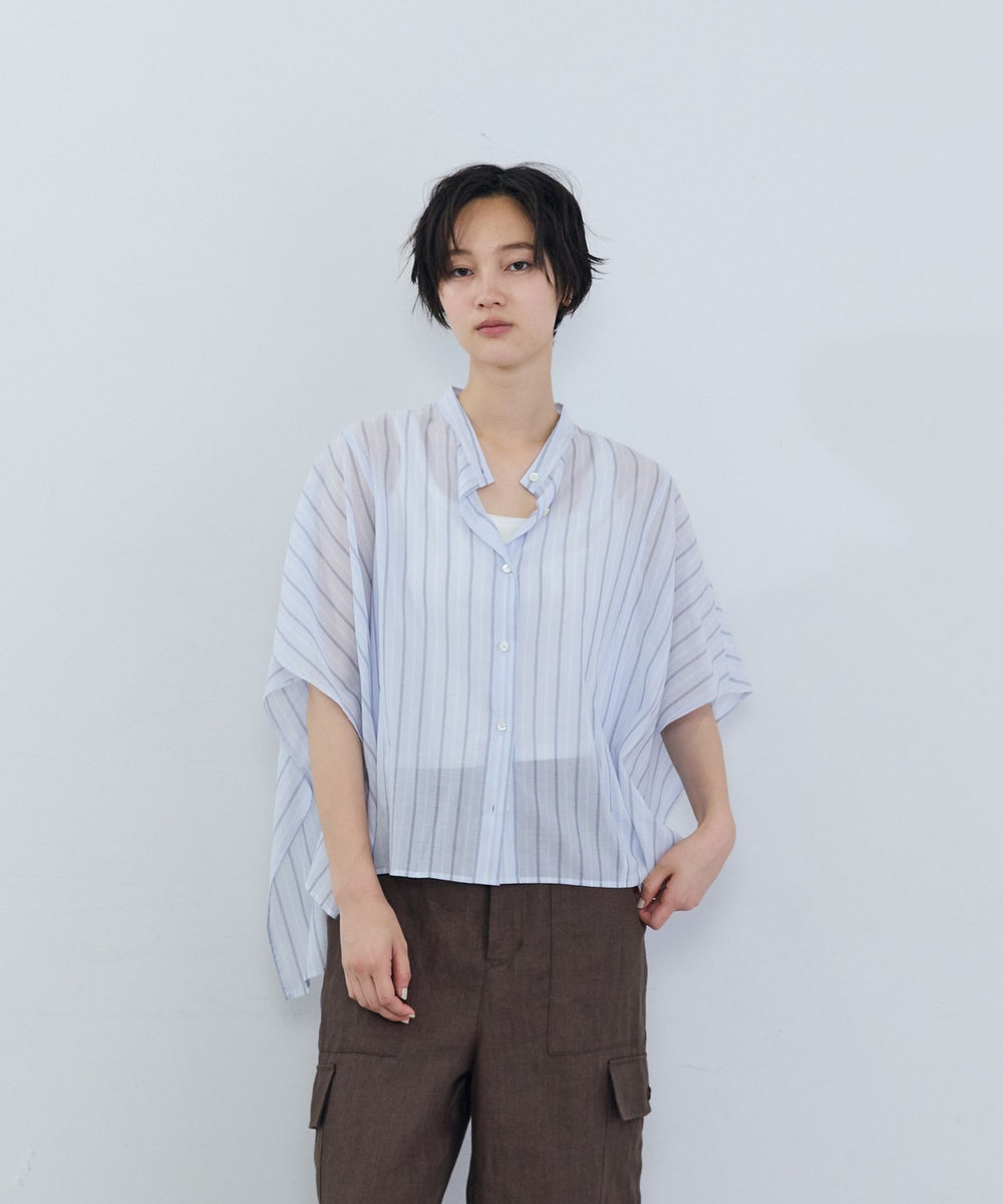 ADIEU TRISTESSE ケープ風ブラウス ブルー系その他