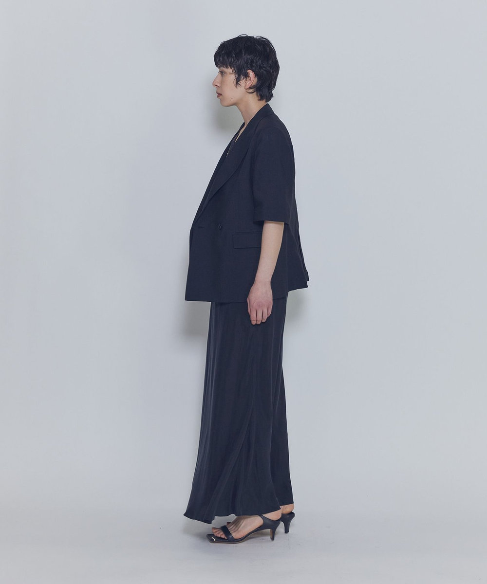 1er Arrondissement リネンビスコースジャケット ブラック