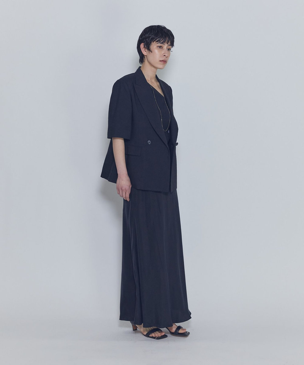 1er Arrondissement リネンビスコースジャケット ブラック