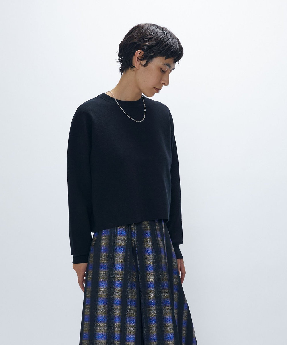 1er Arrondissement ボックスショートニットプルオーバー ブラック