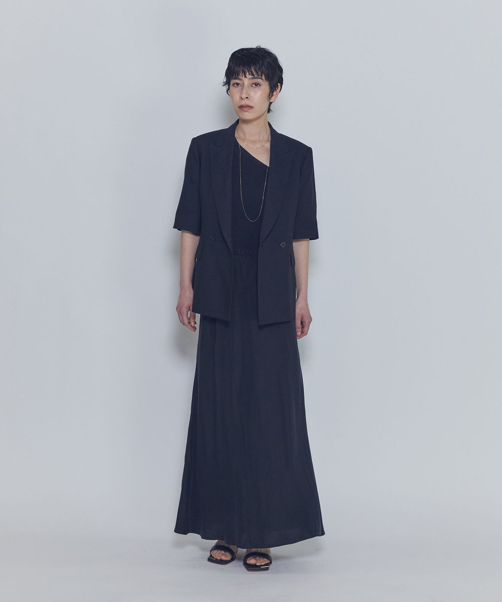 1er Arrondissement リネンビスコースジャケット ブラック