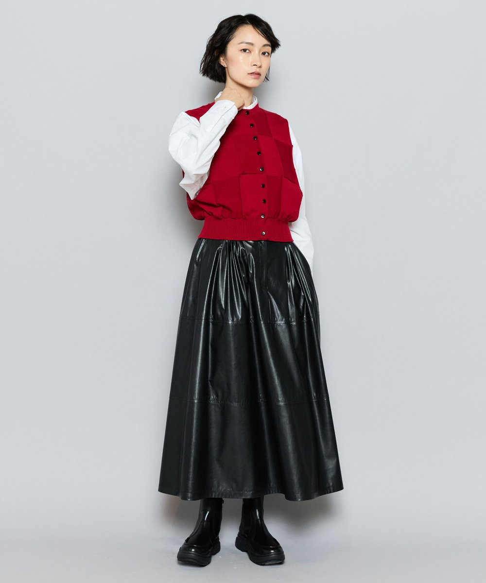 L'EQUIPE GREEN コットンタイプライタークロップドシャツ ホワイト