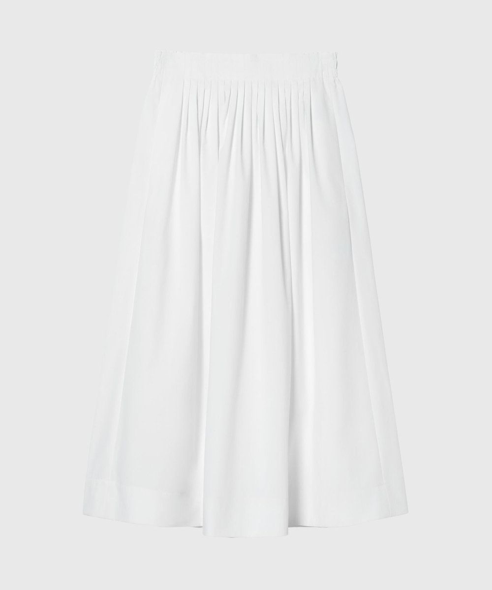DÉPAREILLÉ TYPEWRITER TUCK SKIRT / タイプライタータックスカート オフホワイト