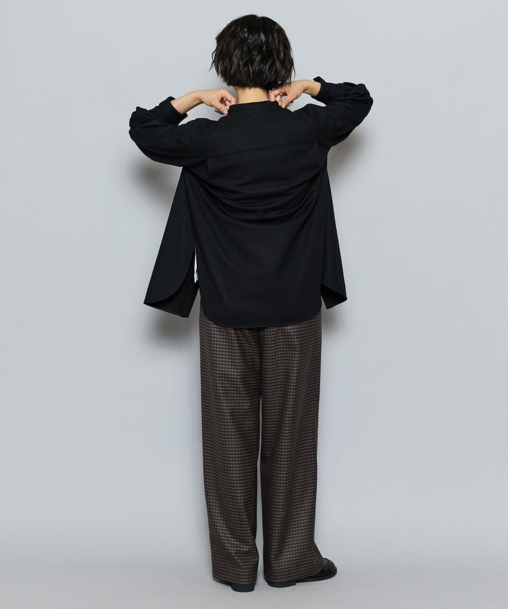 L'EQUIPE GREEN ミルドウールロングシャツ ブラック