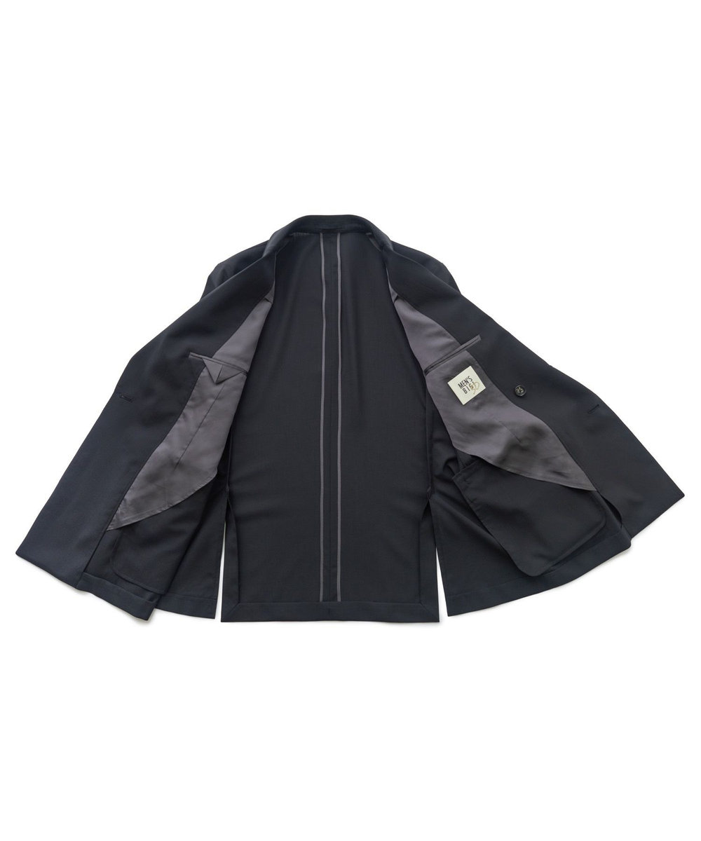 MEN'S BIGI SMART MERINOウールトロピカル/グレンチェック ダブルジャケット＜防シワ＞＜軽量＞＜ストレッチ＞ ブラック