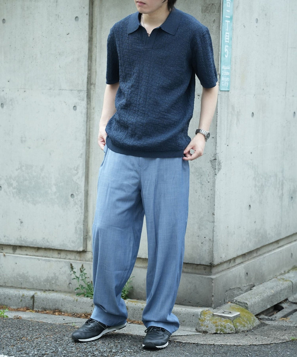UNION STATION ＜WEB限定＞ワッシャースキッパーポロシャツ ネイビー