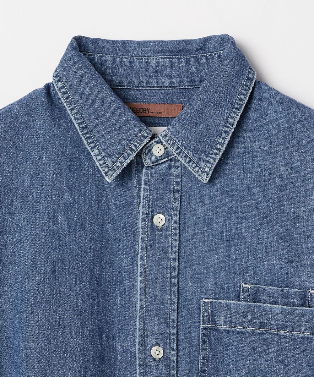 1er Arrondissement ＜NEEDBY heritage×1er Arrondissement＞【別注】デニムシャツ"Sophie" インディゴブルー