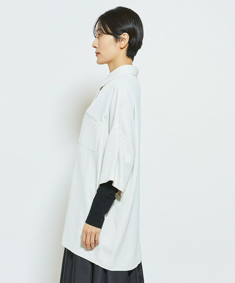 MOGA Collection MOGA Collection アセテートギャバシャツブルゾン アイボリー