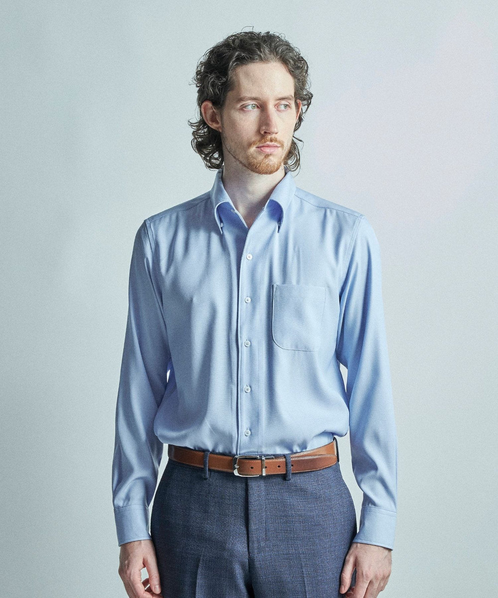 MEN'S BIGI 【ACTIVE TAILOR/アクティブテイラー】クールマックスロイヤルオックスドレスシャツ＜吸水速乾/イージーケア＞ サックスブルー