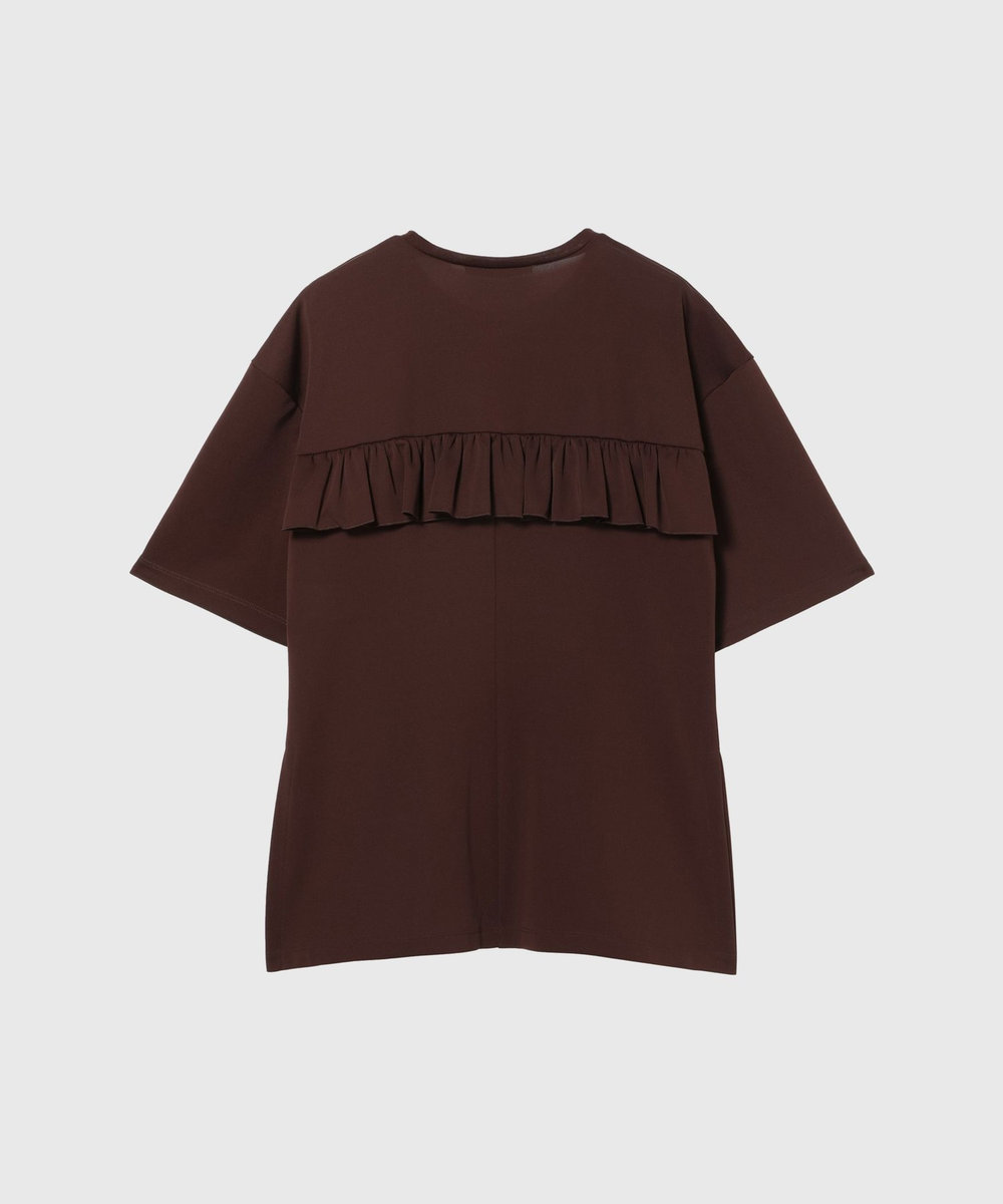 DÉPAREILLÉ TRIACETATE JERSEY RUFFLE TOPS / トリアセテートジャージーラッフルトップス ボルドー