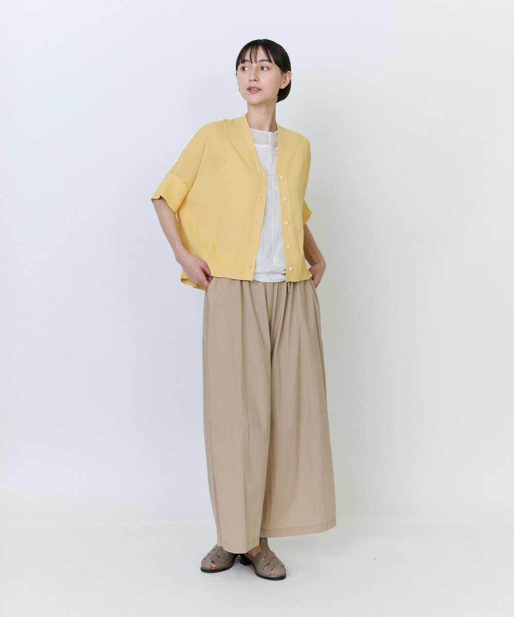LOISIR インドコットンボイルハンド段染め・無地ボトルシルエットパンツ ベージュ