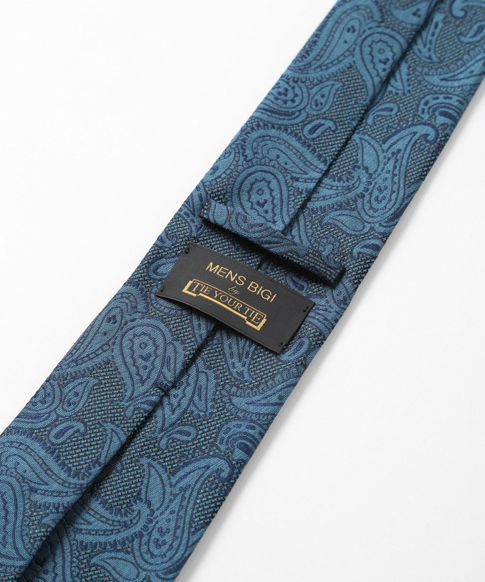 MEN'S BIGI 【TIE YOUR TIE(タイユアタイ)】ヴィンテージペイズリー柄ネクタイ ターコイズブルー