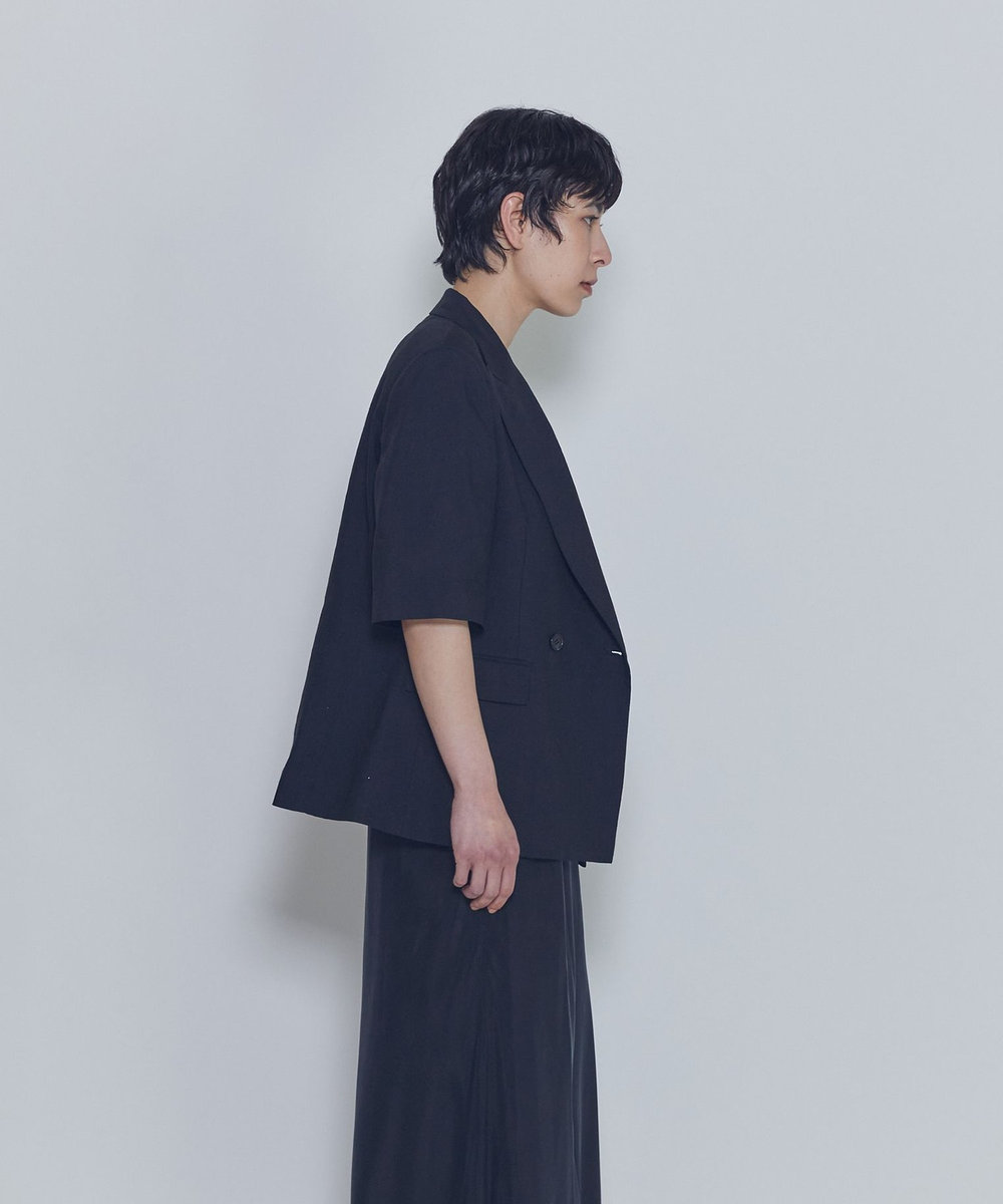 1er Arrondissement リネンビスコースジャケット ブラック