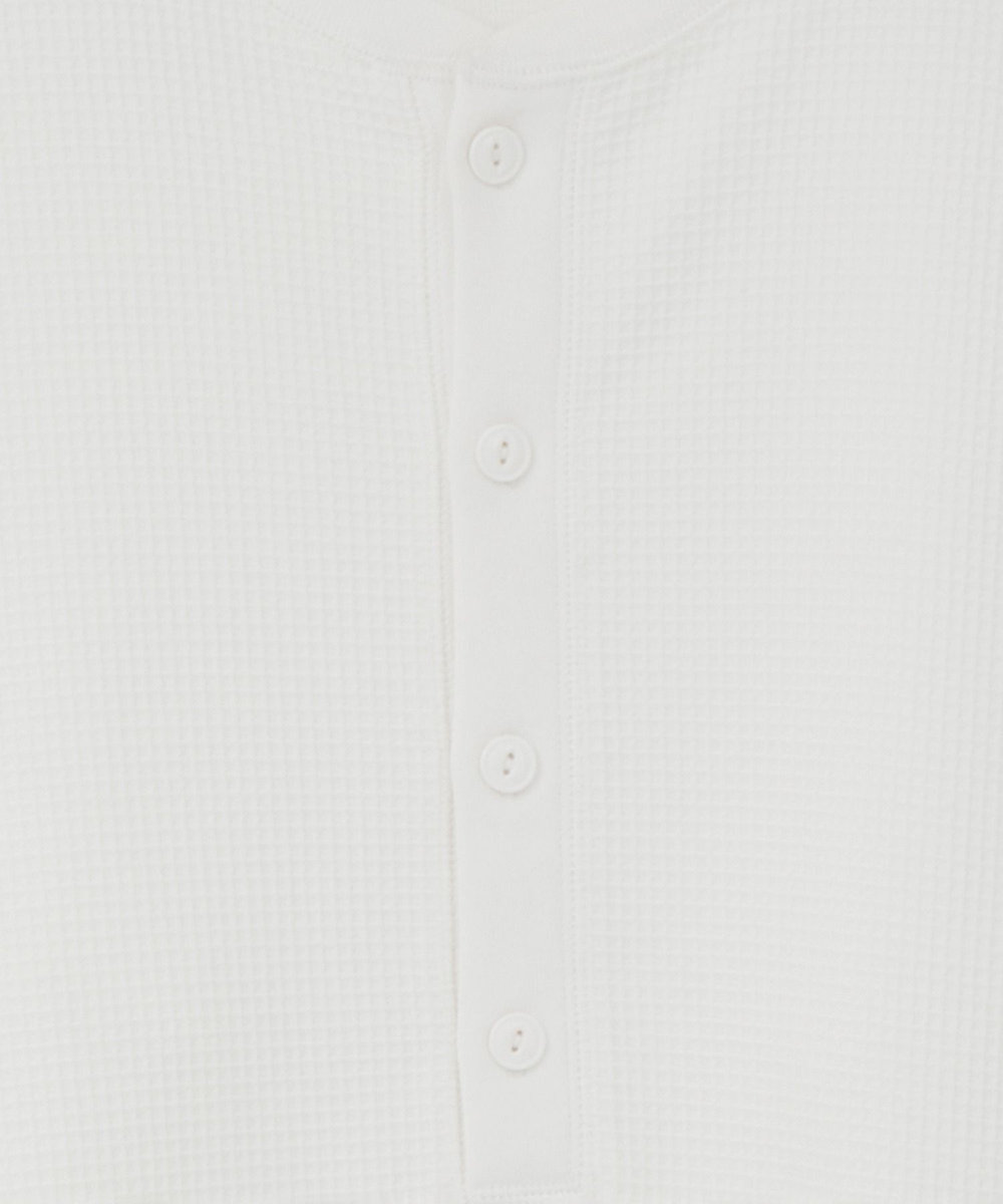 MEN'S BIGI テックサーマル ヘンリーネックシャツ＜吸水速乾・ストレッチ・軽量・通気性・保温性＞ ホワイト