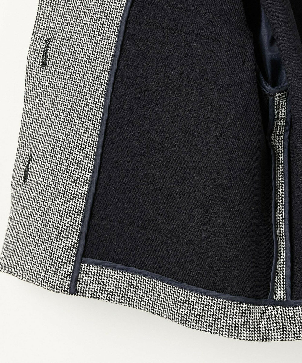 L'EQUIPE Lサイズ（大きいサイズ） 【大きいサイズ】バイカラーチェックノーカラージャケット グレー系その他