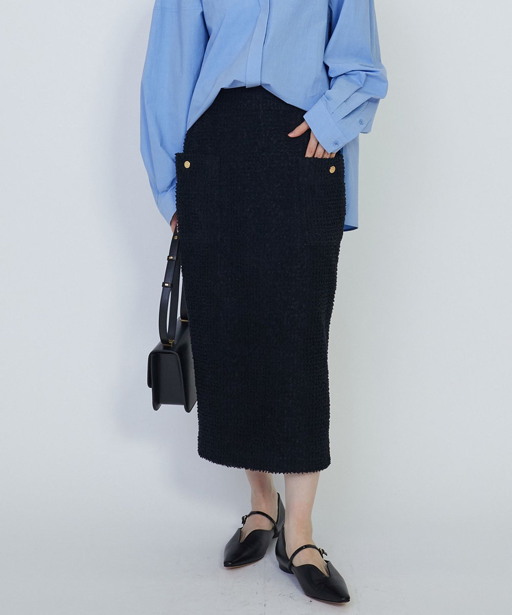 1er Arrondissement ＜COUTURE D'ADAM（クチュール ド アダム）＞パイルスカート ブラック