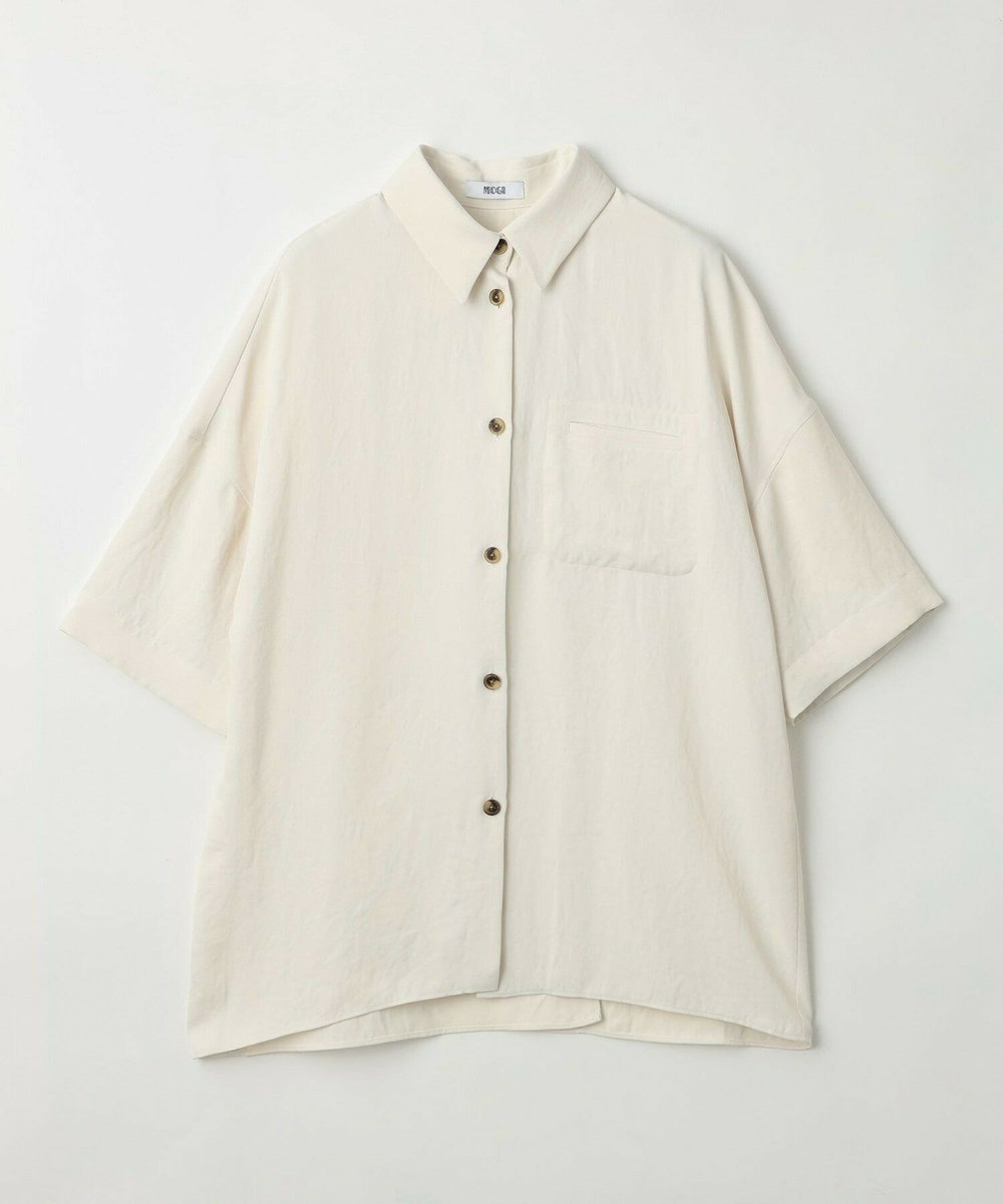 MOGA Collection MOGA Collection アセテートギャバシャツブルゾン アイボリー