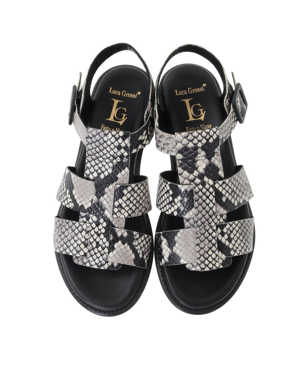 1er Arrondissement ＜Luca Grossi (ルカ グロッシ)＞パイソンサンダル ブラック