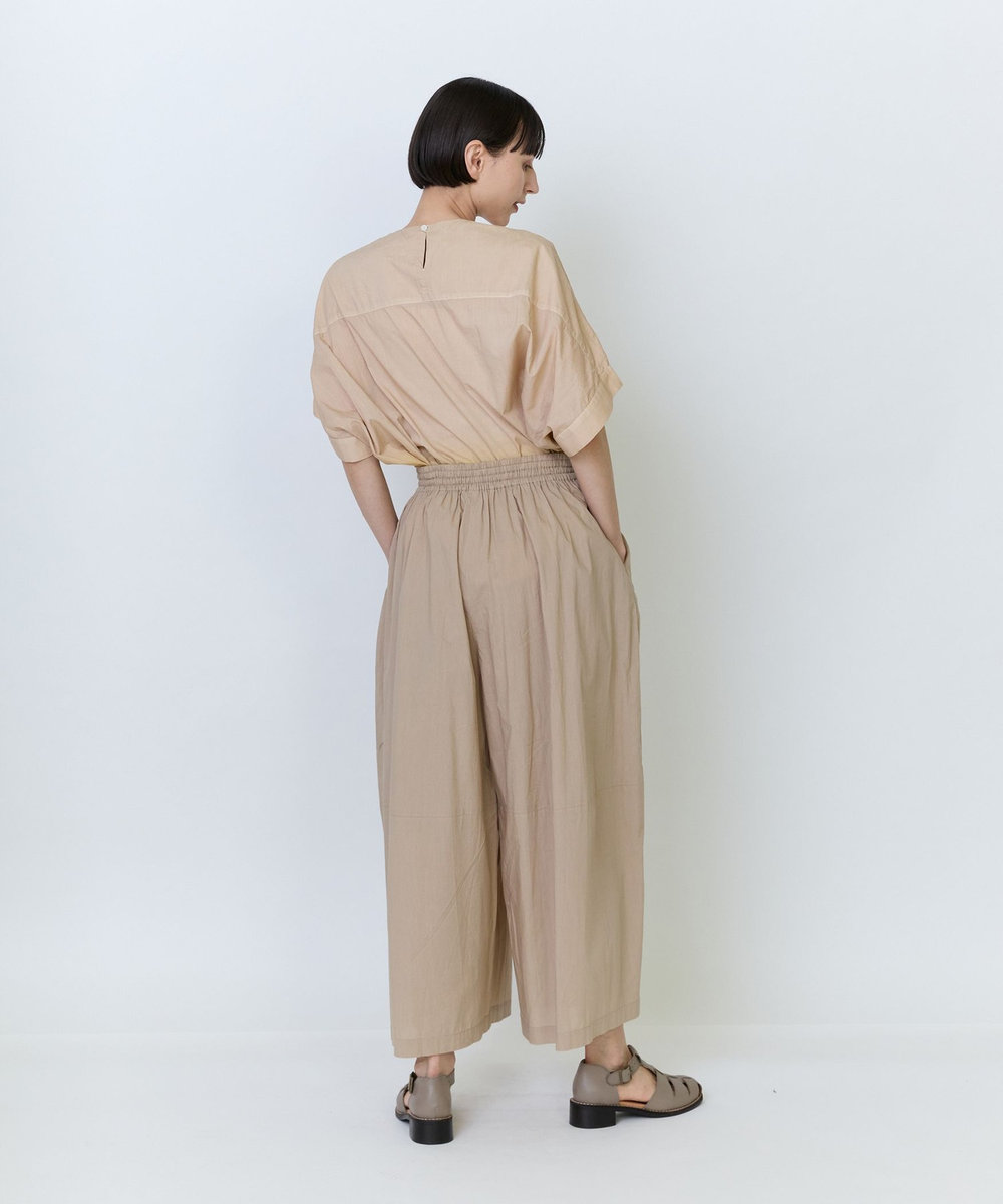 LOISIR インドコットンボイルハンド段染め・無地ボトルシルエットパンツ ベージュ