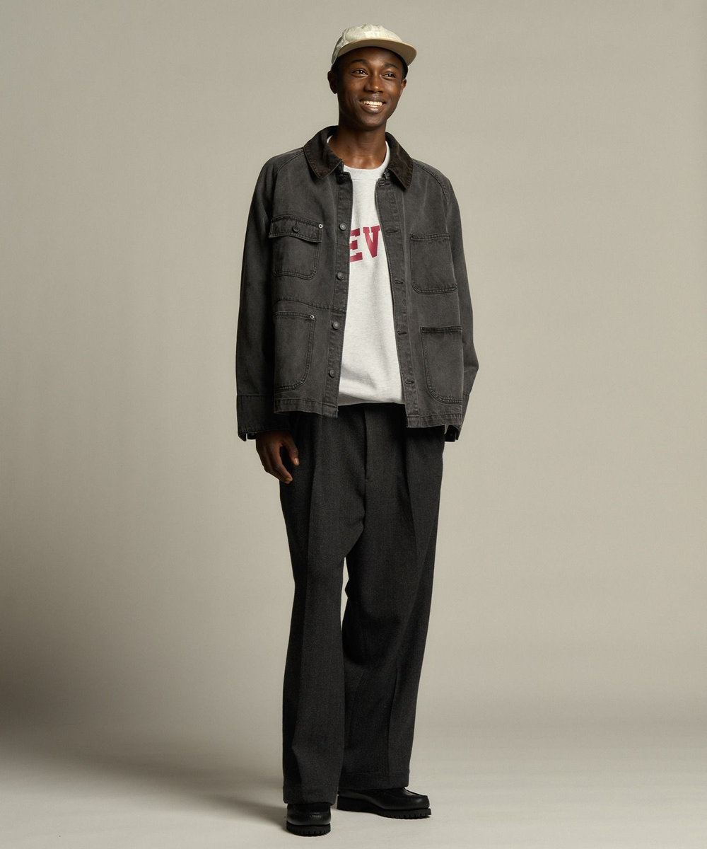MEN'S BIGI セミワイドスラックス ブラック