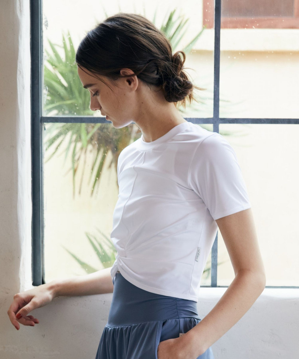 Julier アクティブフローコンパクトTシャツ/UVカット・吸汗速乾・ハイストレッチ ホワイト