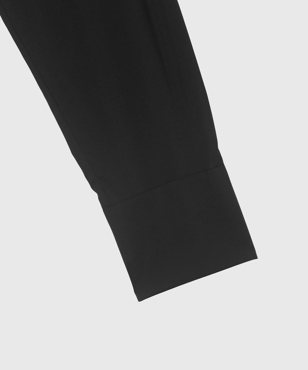 DÉPAREILLÉ COTTON TYPEWRITER FRILL SHIRT / コットンタイプライターフリルシャツ ブラック