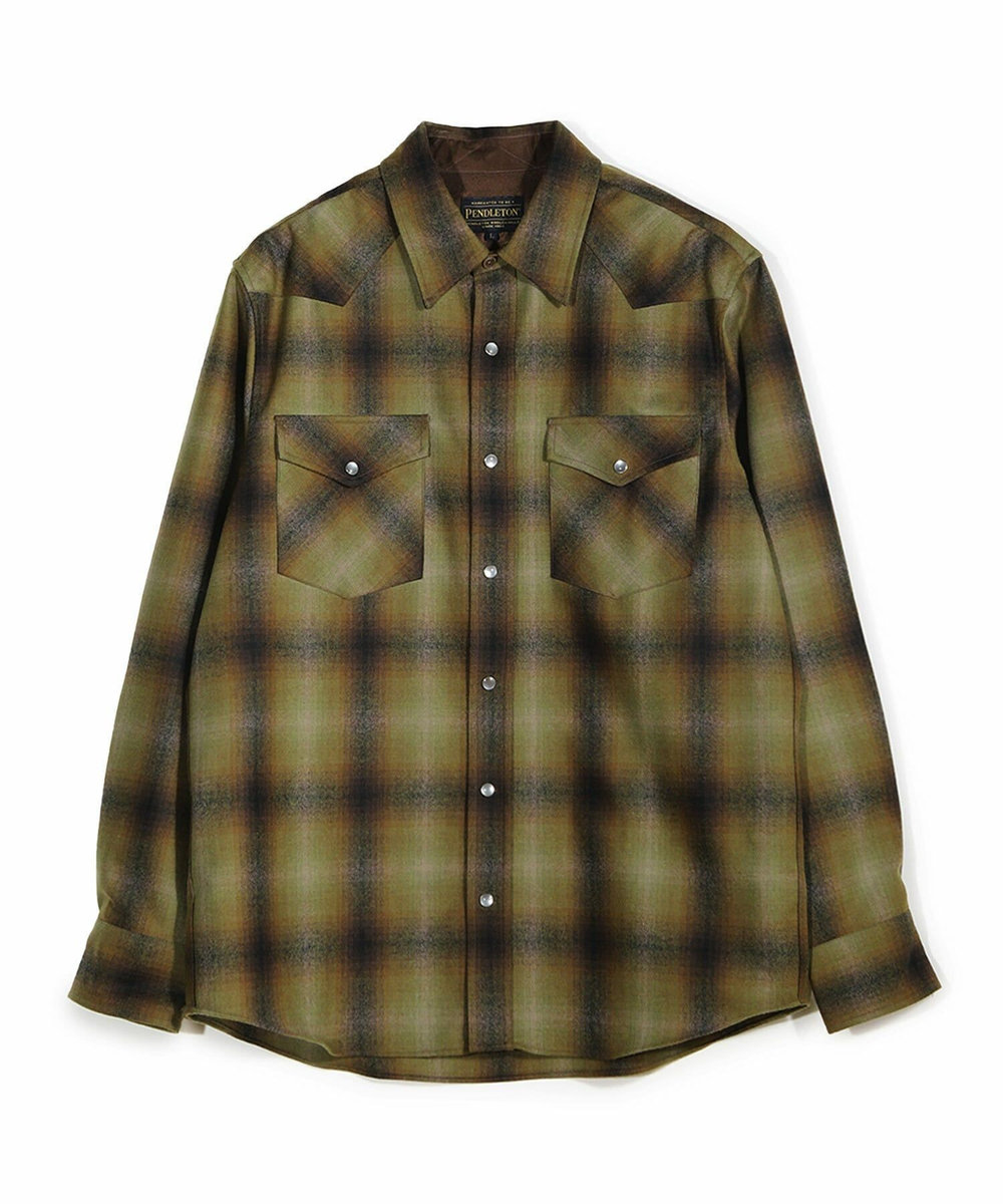 MEN'S BIGI 【PENDLETON/ペンドルトン】別注オンブレチェックシャツ カーキ