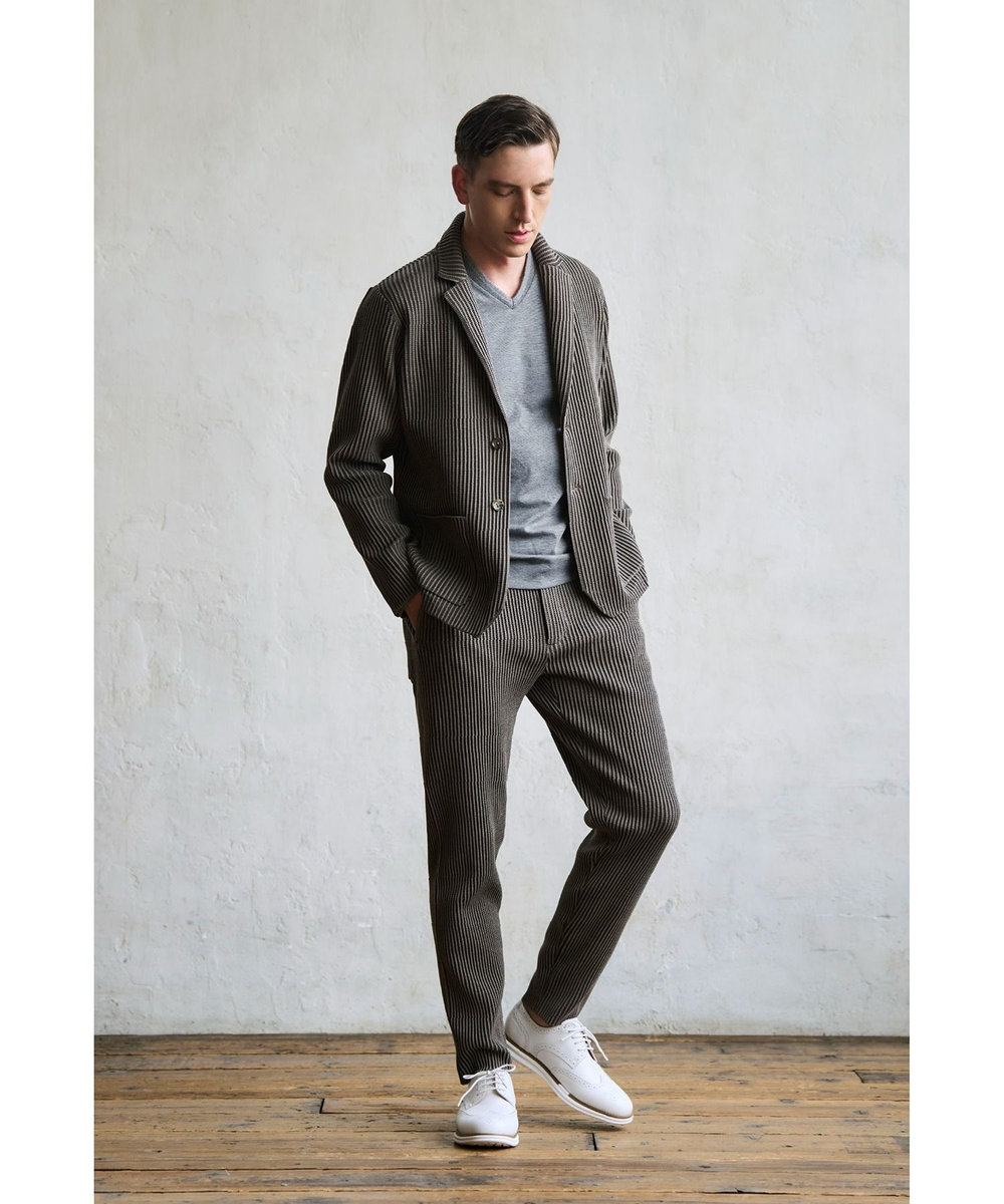 MEN'S BIGI たて畝ニットジャージイージーパンツ＜セットアップ対応＞ ブラウン