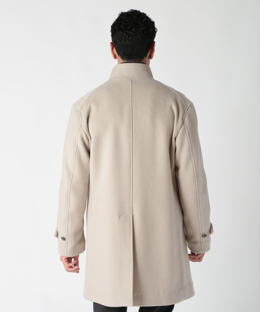 MEN'S BIGI スーパー140ウールビーバーヘリンボーンコート ベージュ