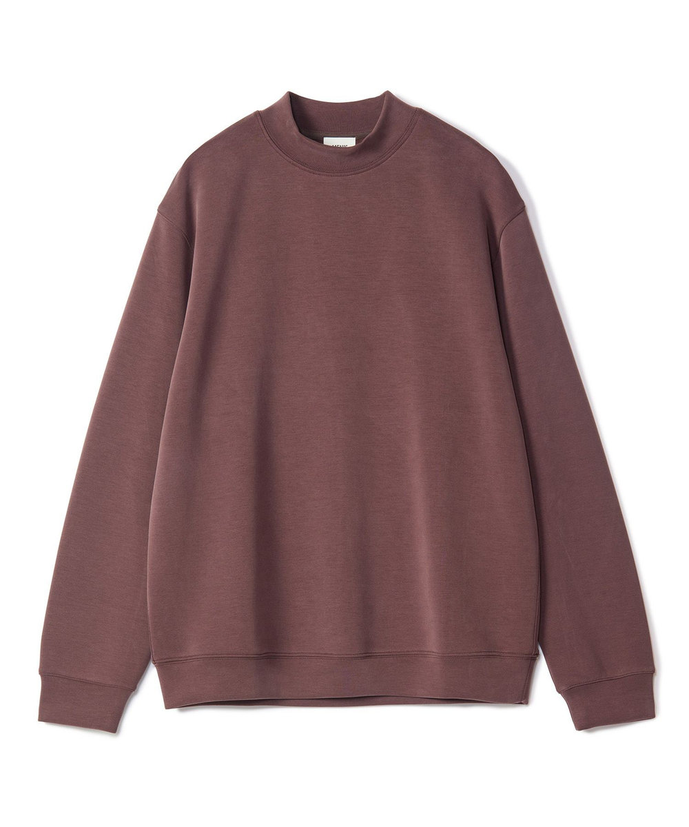 MEN'S BIGI スエードタッチ ダンボールモックネックトップス ブラウン